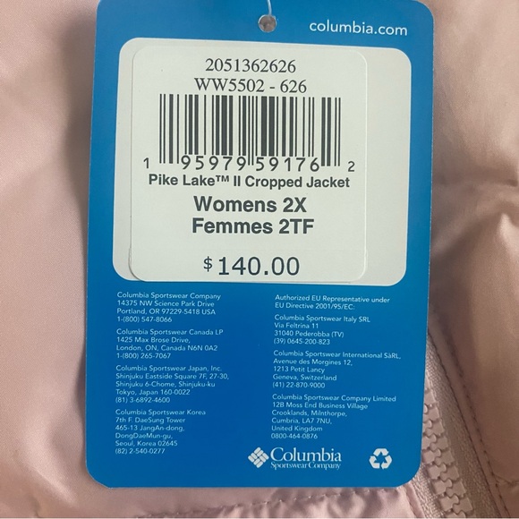 Columbia Pike Lake II Crop Jacket Women 2X Colorblock Insulated Omni-Heat Puffer - Picture 9 of 16